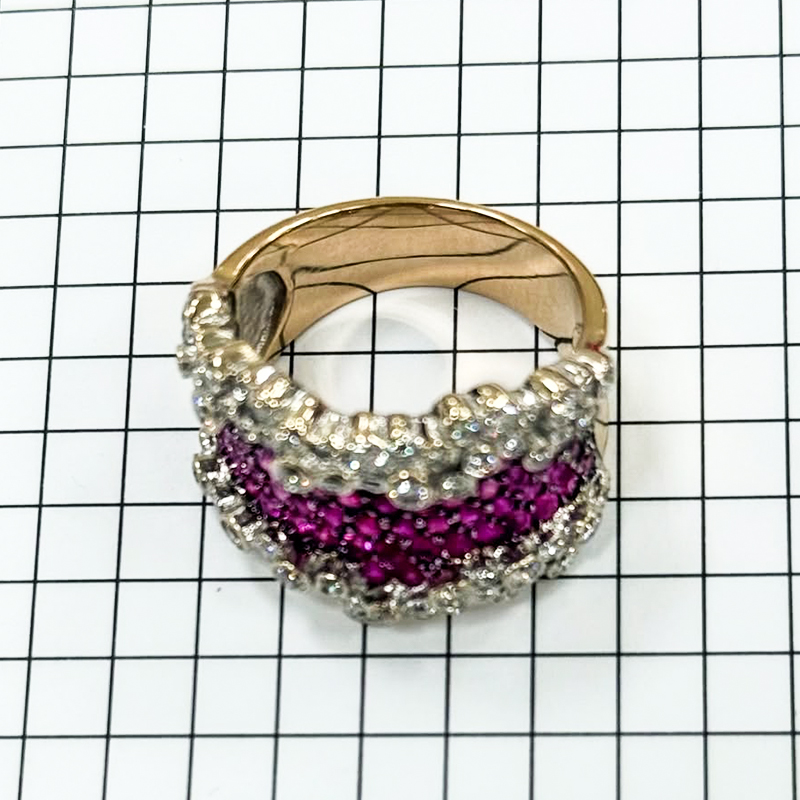 Two Tone 6.13ct Round Cut Rose&White Sapphire Wedding Band