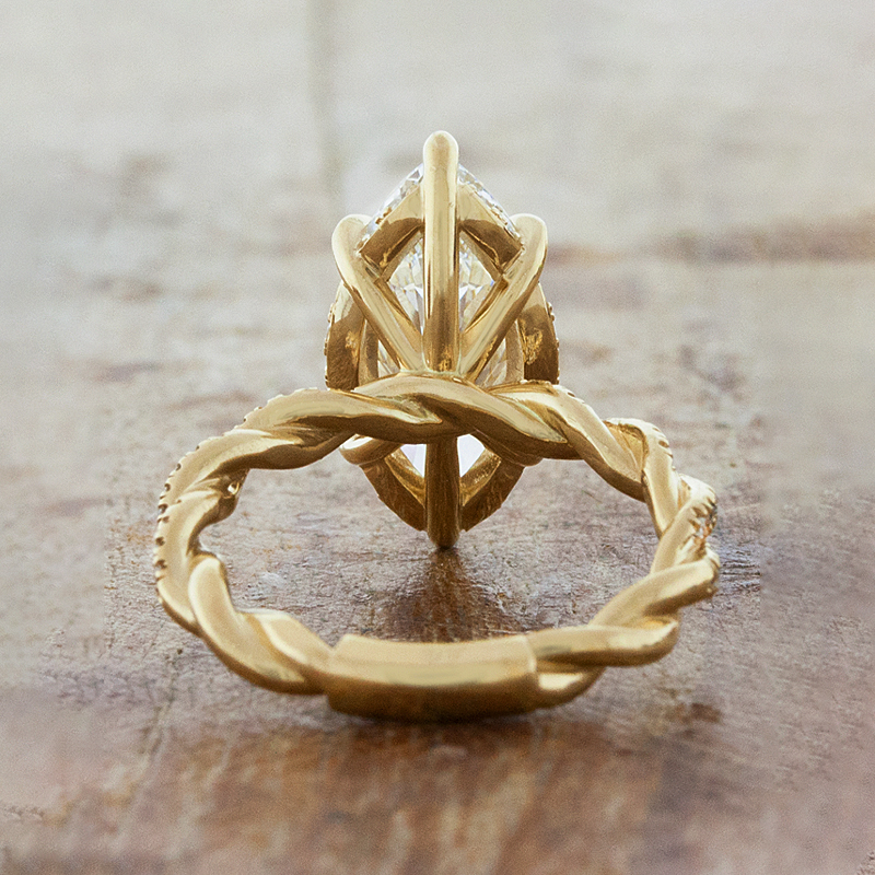 Under Halo 4ct Marquise Cut White Sapphire Engagement Ring