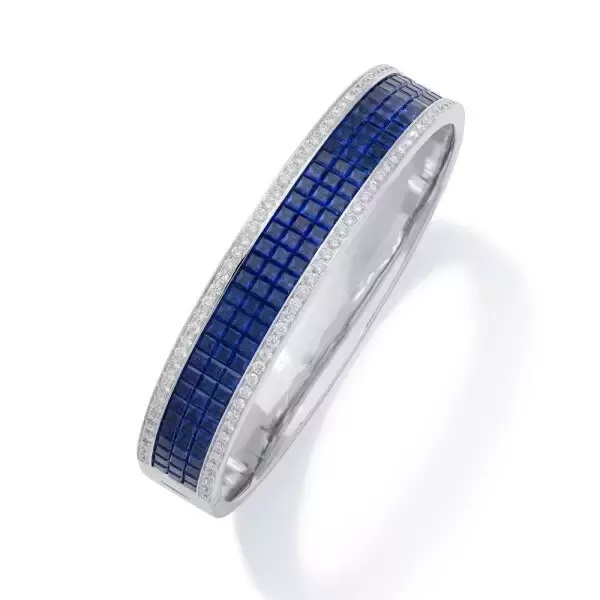 Three-Row Two-tone Invisible Setting Princess Cut Bracelet