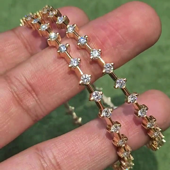 Round Cut White Sapphire Bracelet