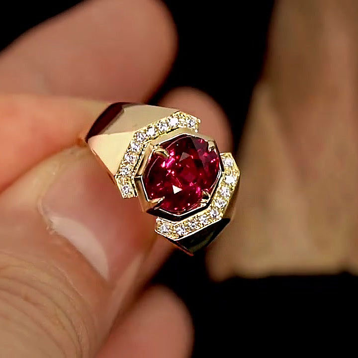 3ct Oval Cut Ruby Sapphire Engagement Ring