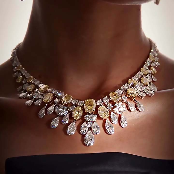 Multi-cut Yellow Sapphire Luxury Necklace