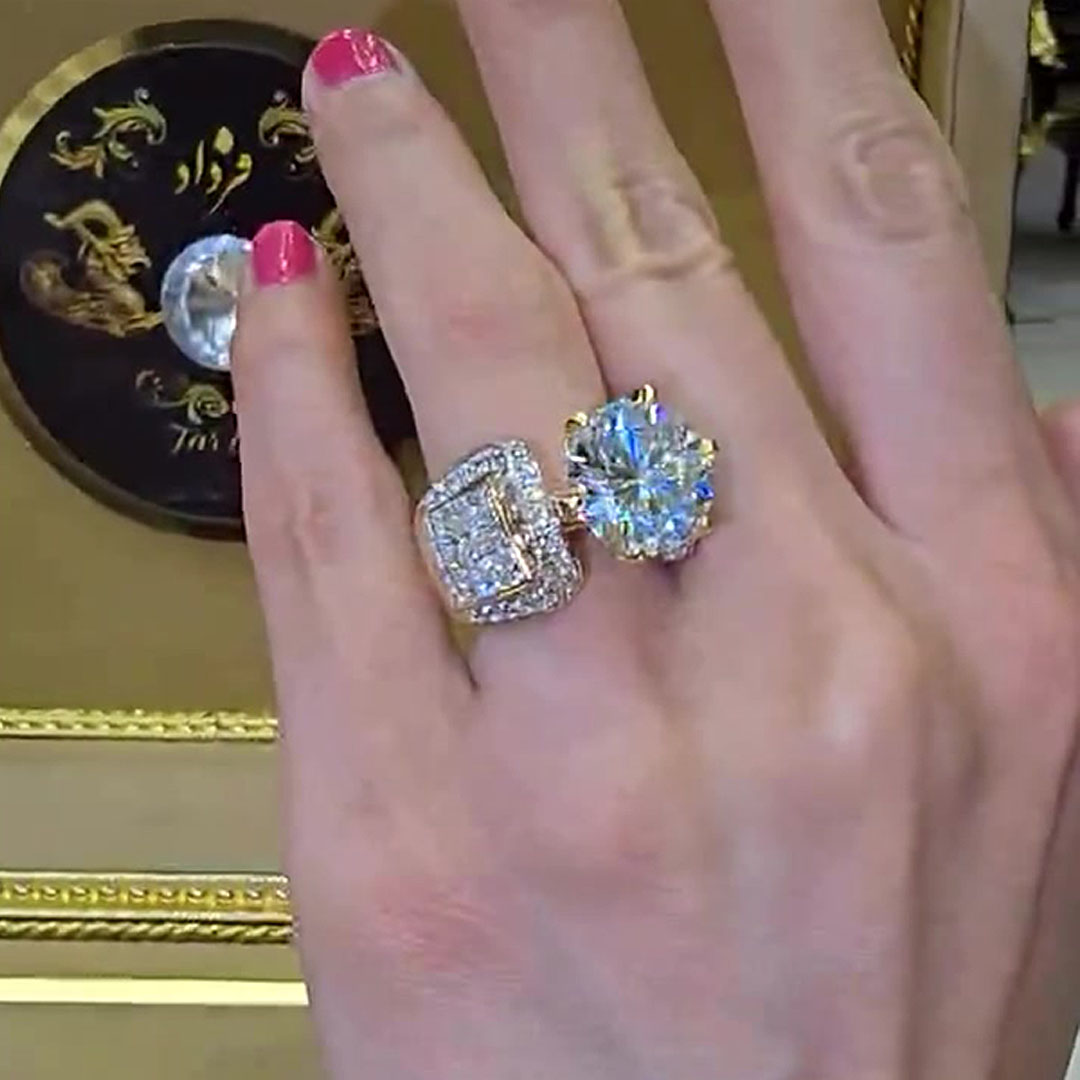 6ct Round Cut White Sapphire Engagement Ring For Men