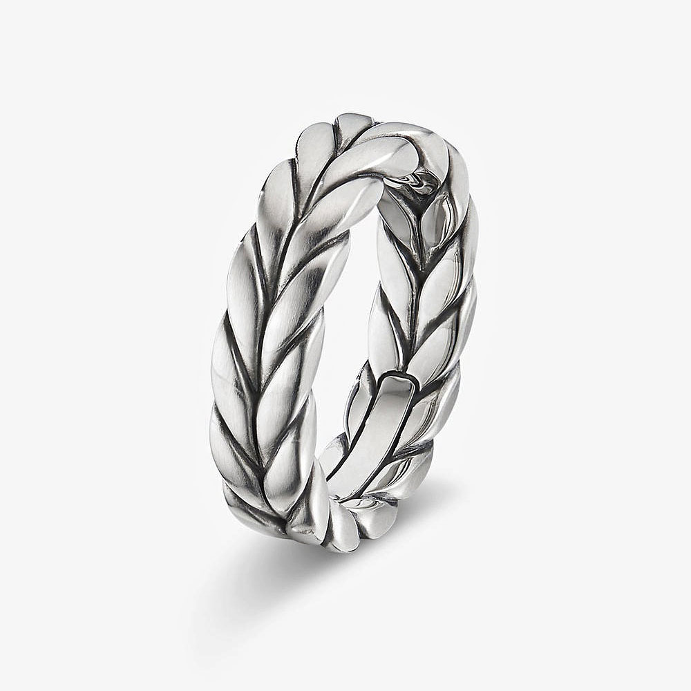 Chevron Sterling Silver Men's Band