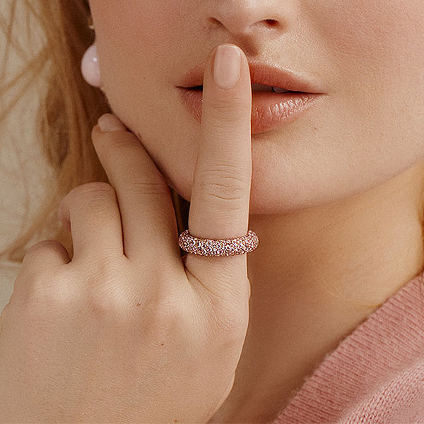 4.35ct Round Cut Pink Sapphire Eternity Ring