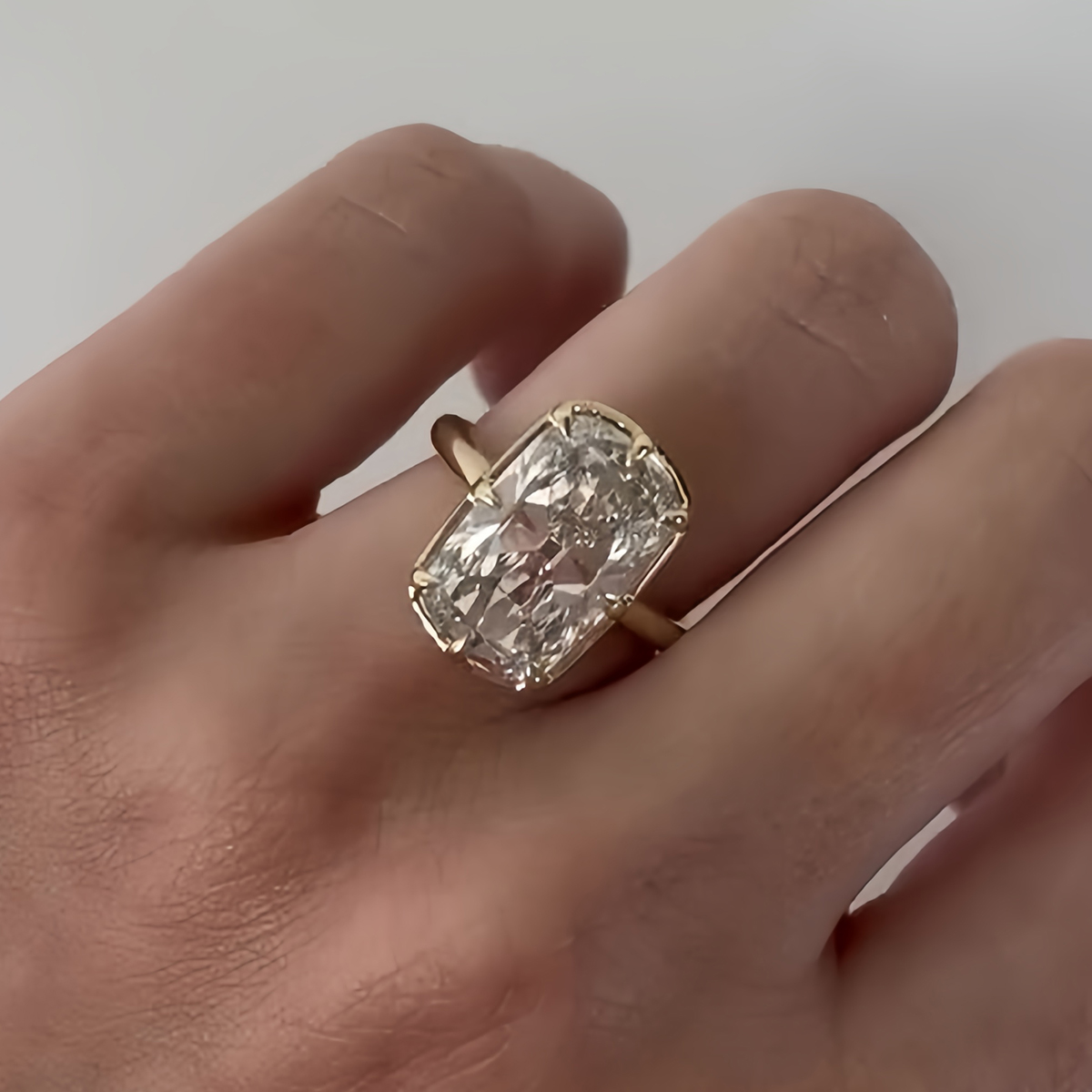 3ct Cushion Cut White Sapphire Solitaire Ring