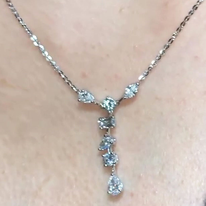 Multi-Cut White Sapphire Classic Clavicle Necklace