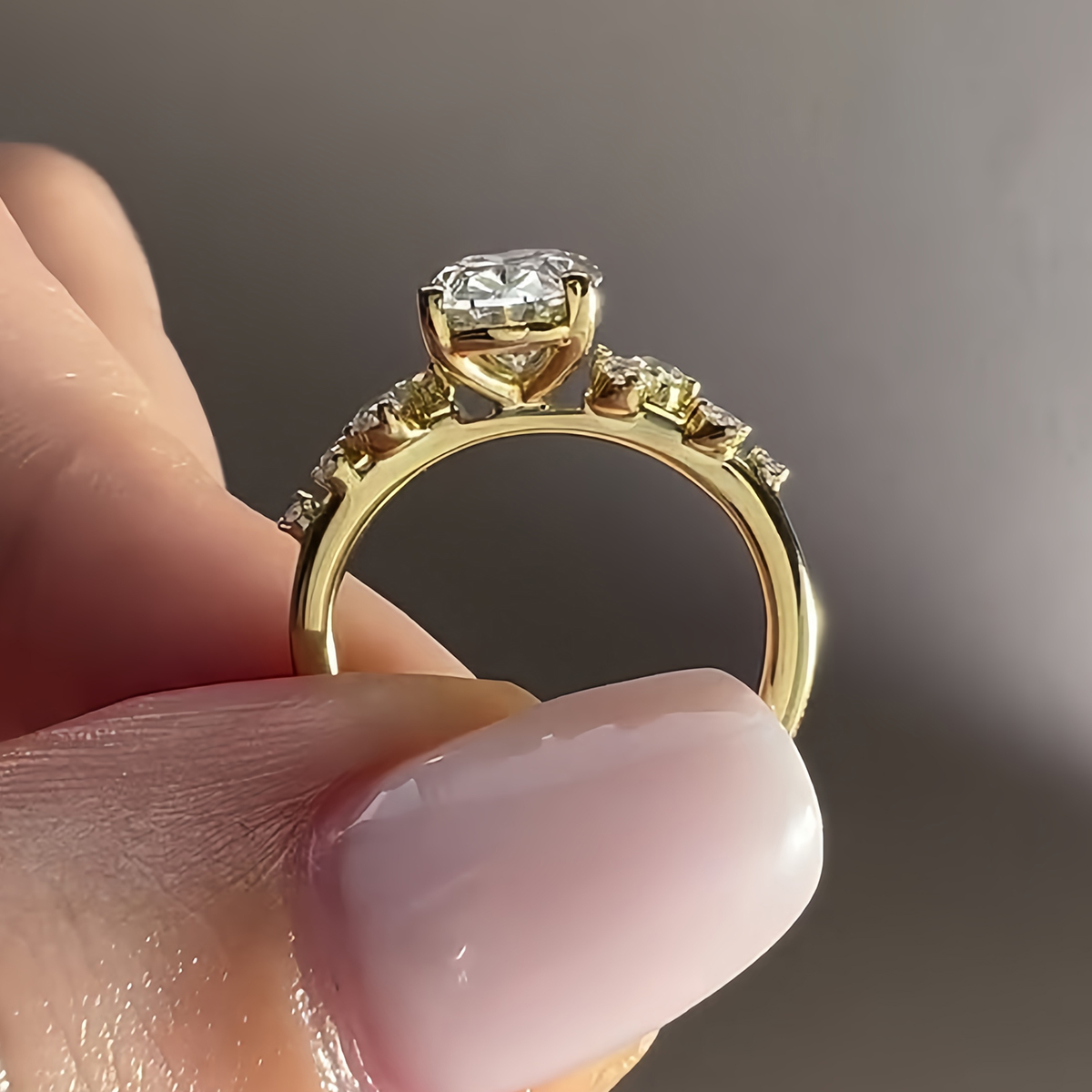 2ct Oval Cut White Sapphire Vine Engagement Ring