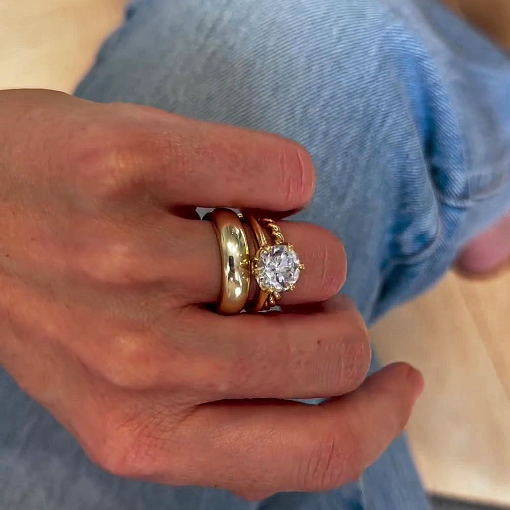 3ct Round Cut White Sapphire Wedding Set/3pcs