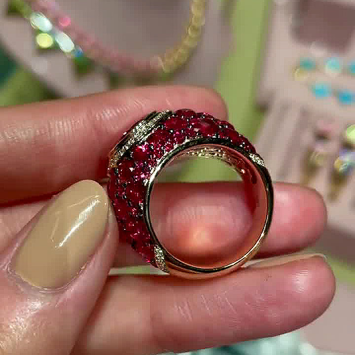2ct Oval Cut Ruby Sapphire Cocktail Ring