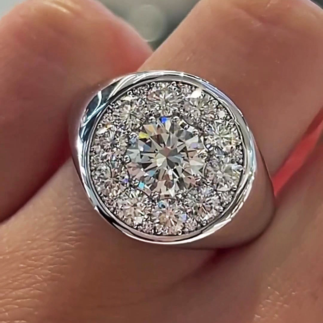 3ct Bezel Setting Polygonal Cut White Sapphire Engagement Ring