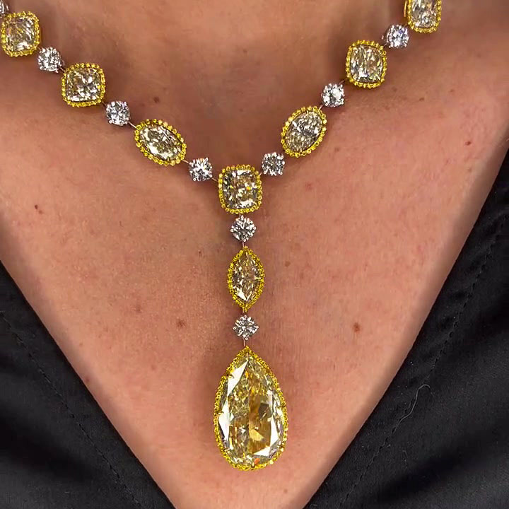 Multi-Cut Yellow Sapphire Pendant Necklace