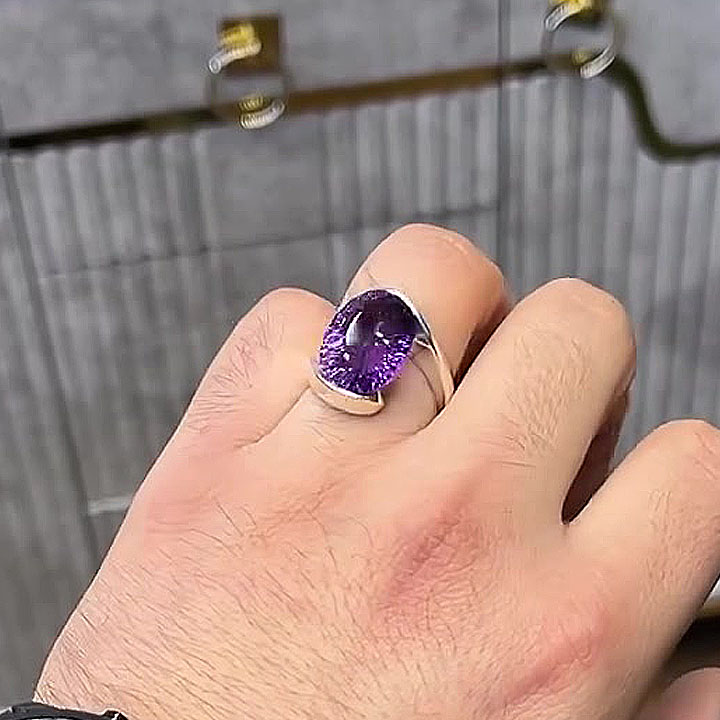 5ct Oval Cut Amethyst Sapphire Engagement Ring