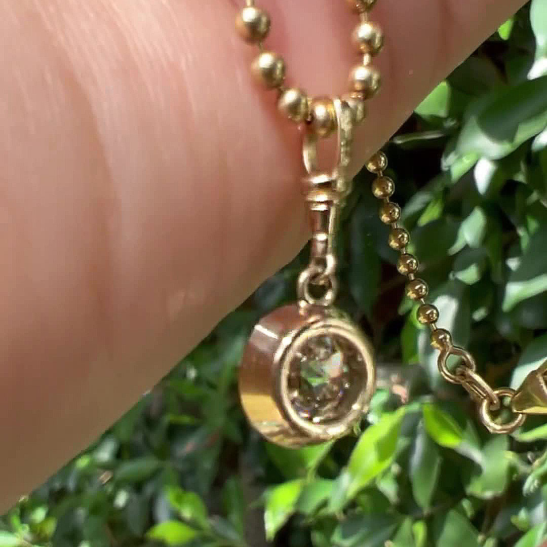 Round Cut White Sapphire Pendant Necklace