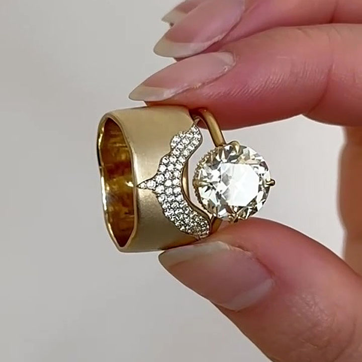 Art Deco 2ct Round Cut White Sapphire Wedding Set