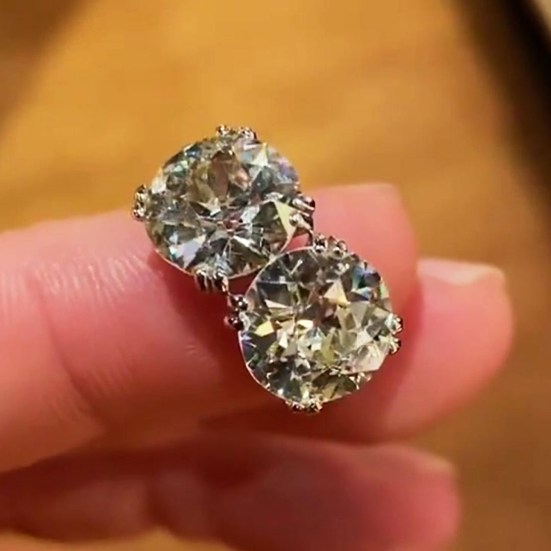 3.22ct Round Cut White Sapphire Toi et Moi Ring