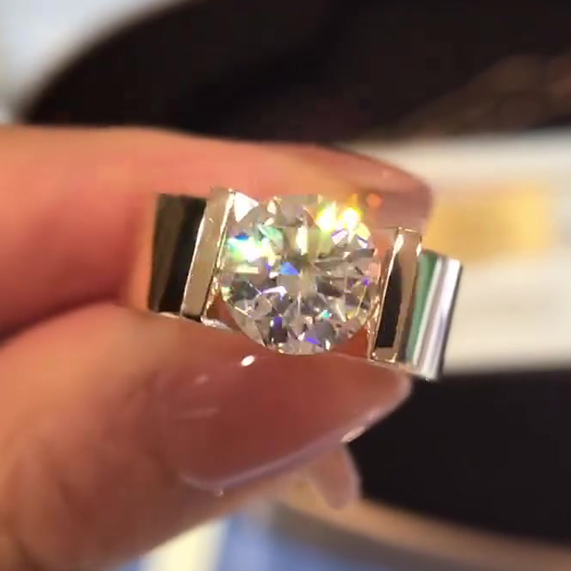 Tension Setting 2ct Round Cut White Sapphire Engagement Ring