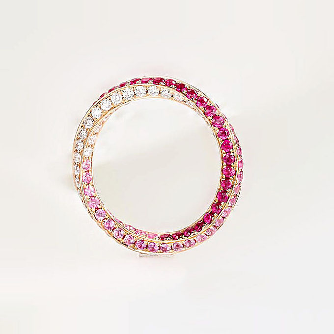 3.75ct Spiral Series Double-tone Sapphire Eternity Ring