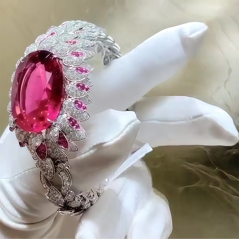 Oval Ruby & Multi-Gem Bangle Bracelet