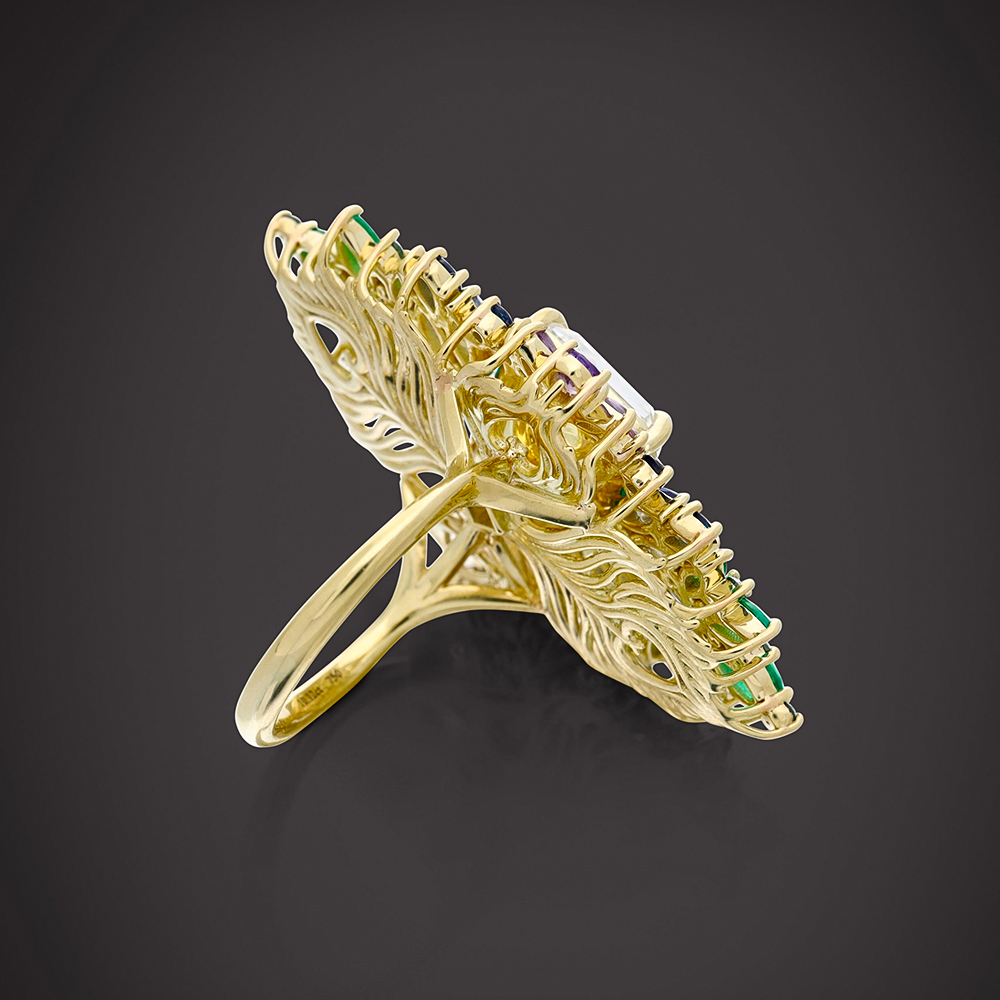 Magnificent 10ct Emerald Cut White Sapphire Cocktail Ring