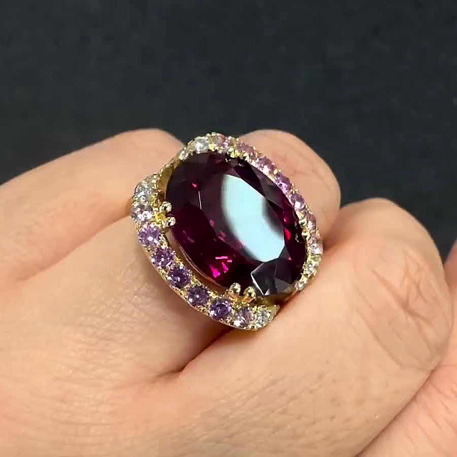 6ct Oval Cut Ruby Sapphire Engagement Ring