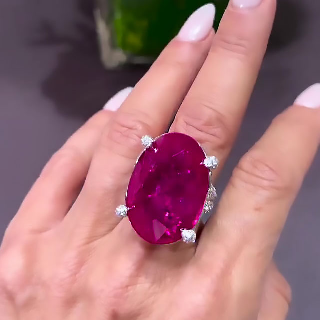6ct Oval Cut Ruby Sapphire Engagement Ring