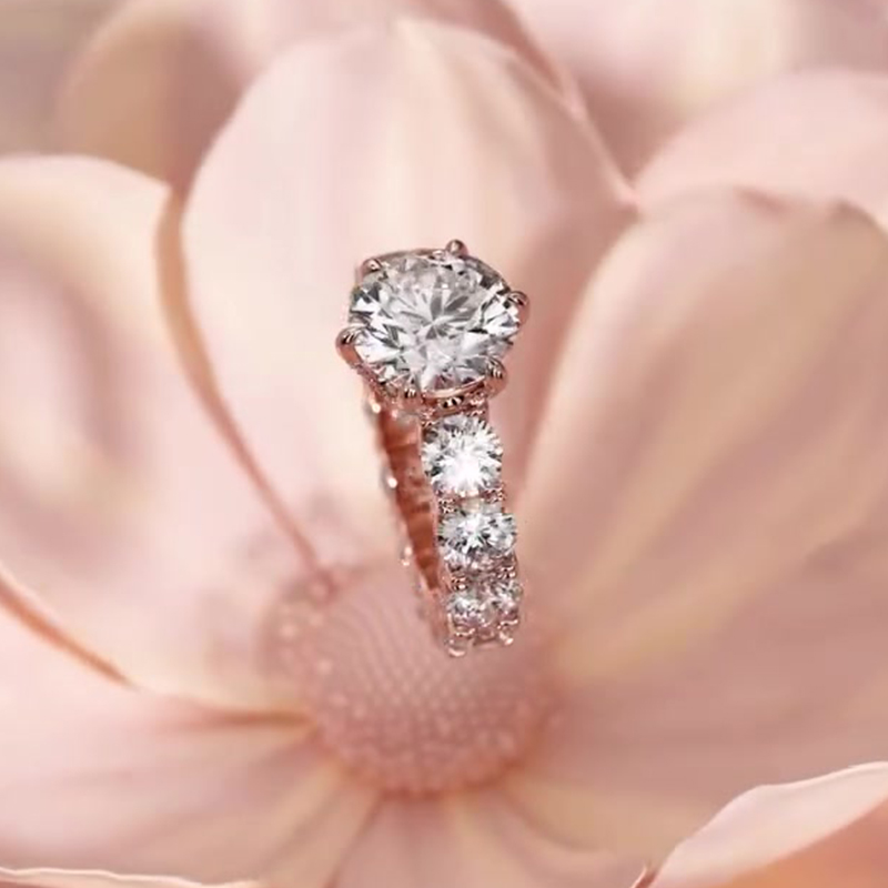 2ct Round Cut White Sapphire Engagement Ring