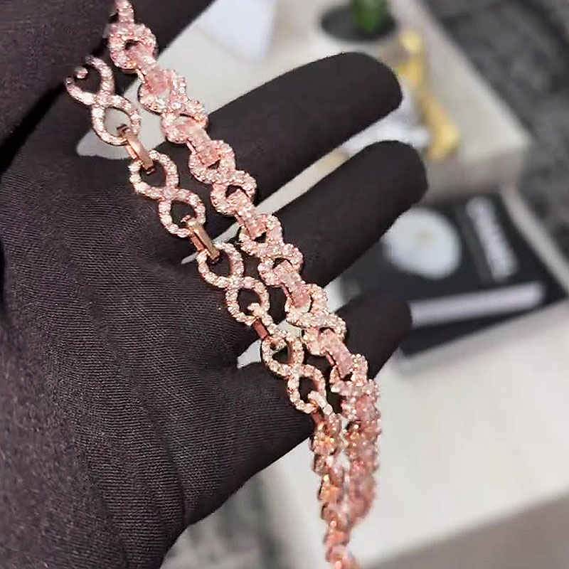 Fashion Round Cut White Sapphire Intersect Bracelet