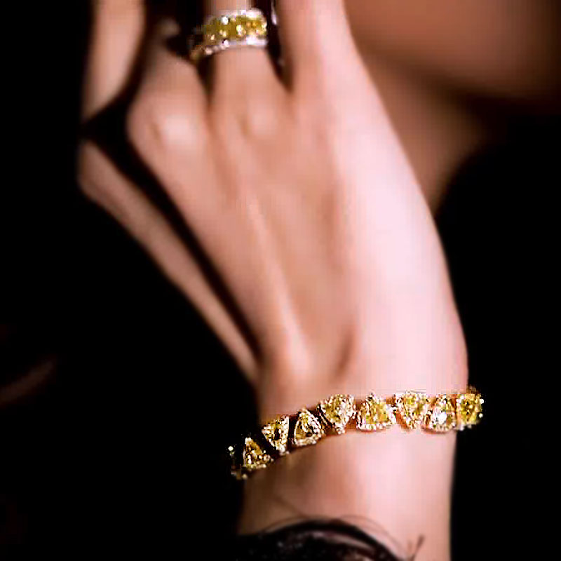 Triangle Cut Yellow Sapphire Bracelet