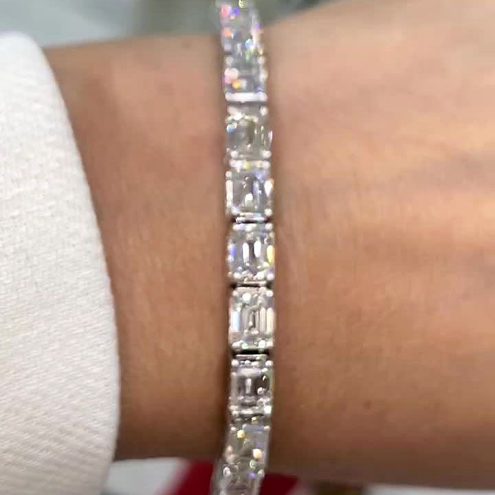 Emerald Cut White Sapphire Bracelet