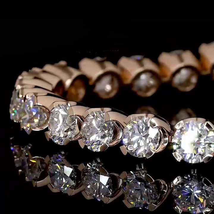 Round Cut White Sapphire Tennis Bracelet