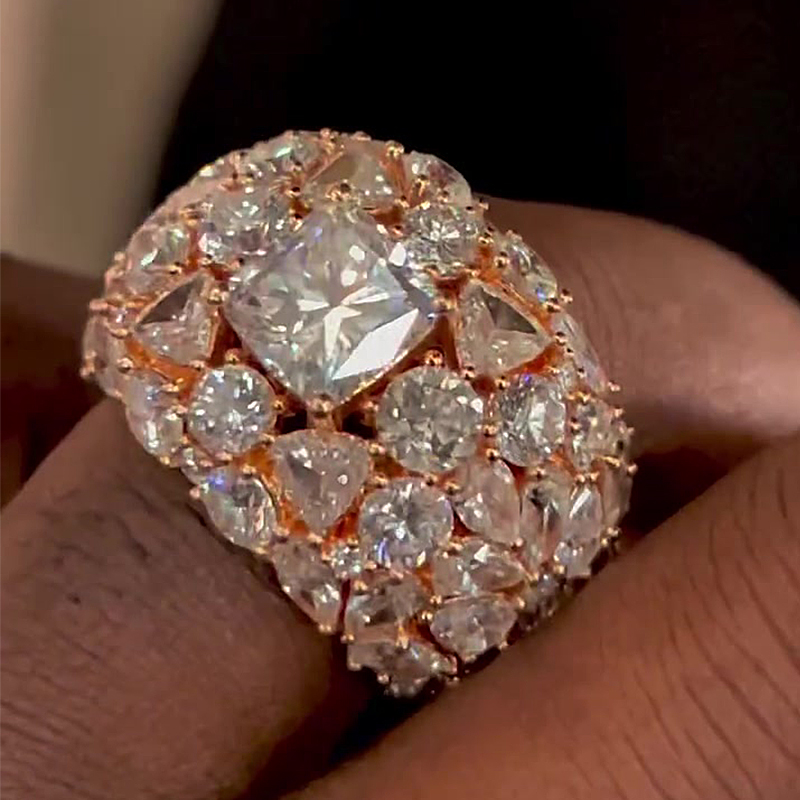 2ct Radiant Cut White Sapphire Men's Ring