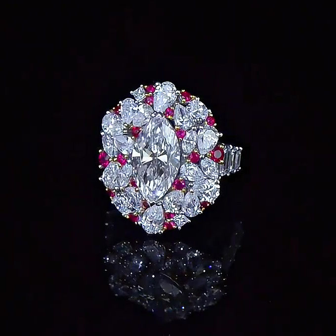 2ct Marquise Cut White Sapphire Cocktail Ring