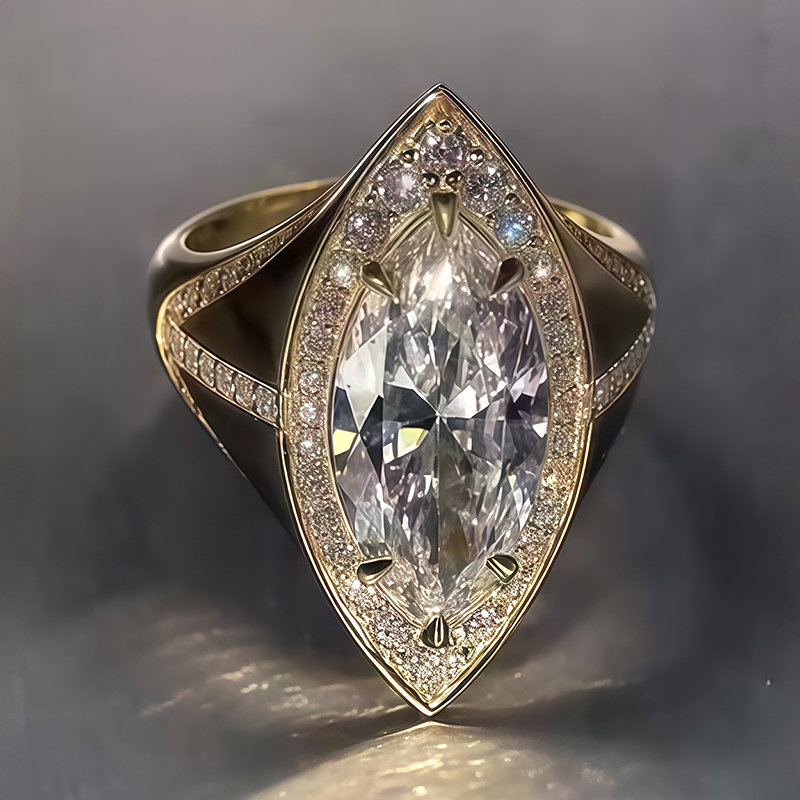 3ct Marquise Cut White Sapphire Engagement Ring