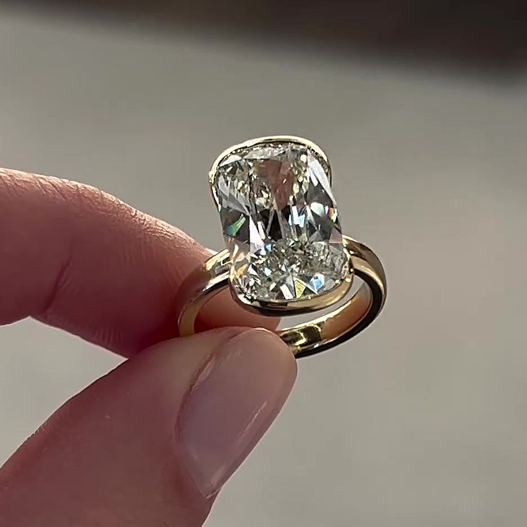 5ct Cushion Cut White Sapphire Engagement Ring