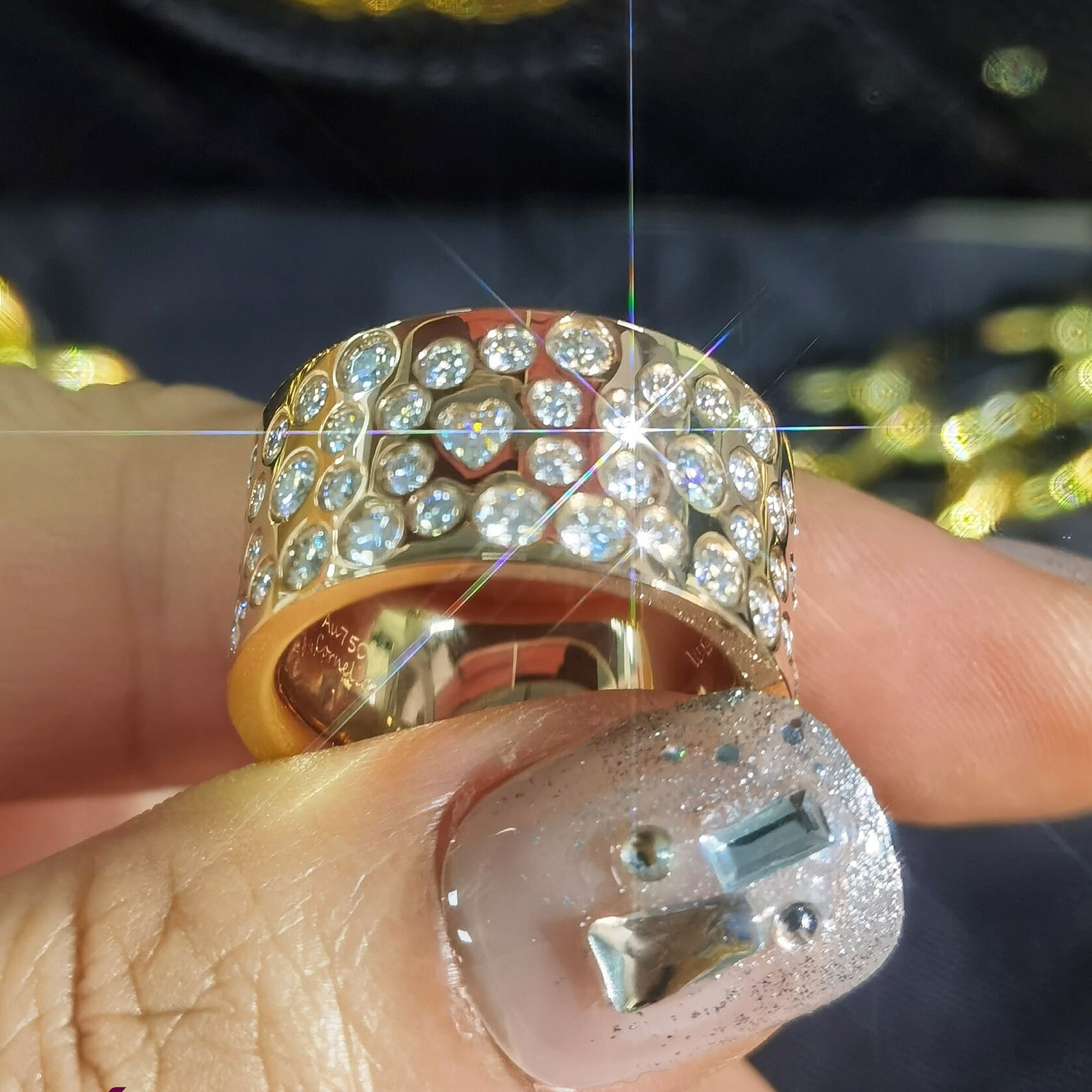 6.75ct Heart&Round Cut White Sapphire Eternity Band