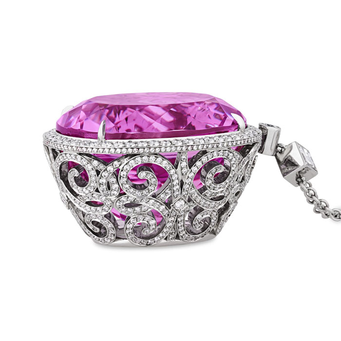 Butterfly Hollow Cushion Cut Amethyst Pendant Necklace