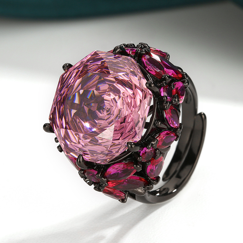 11ct Rose Cut Multicolor Sapphire Adjustable Cocktail Ring (4 Color Options)