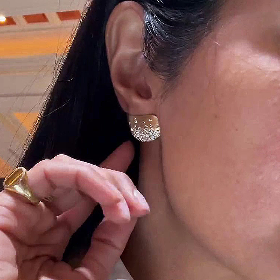 Art Deco Round Cut White Sapphire Stud Earrings