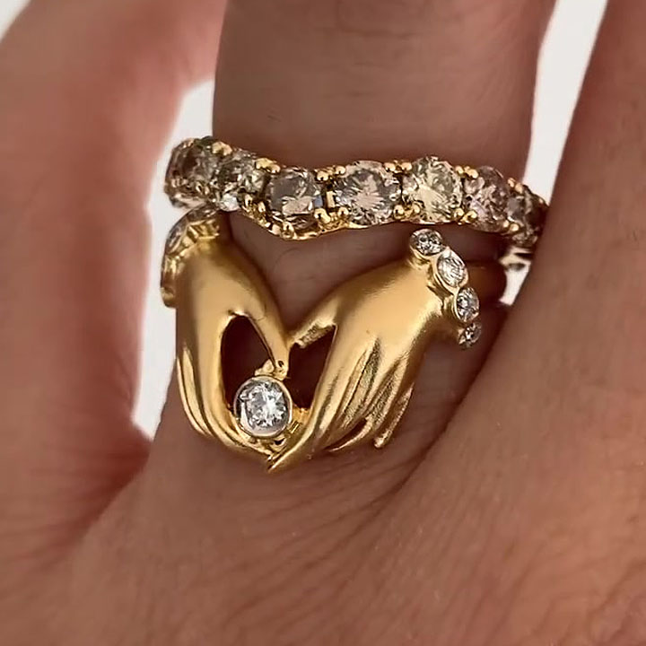 4.35ct Round Cut White Sapphire Wedding Set