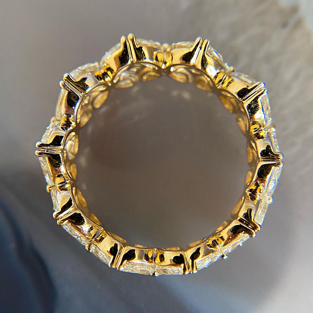 3.75ct Marquise Cut White Sapphire Eternity Ring