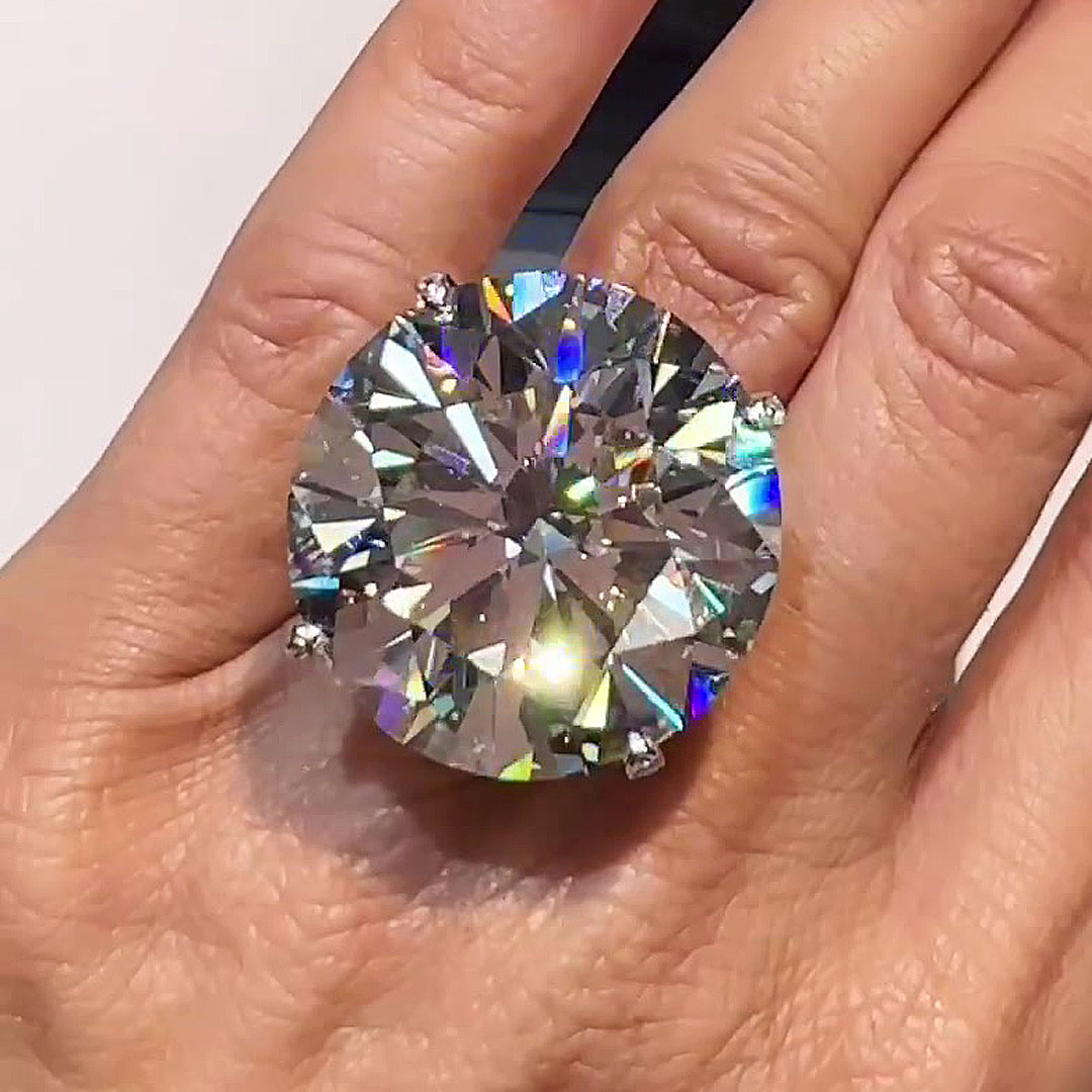 15ct Round Cut White Sapphire Engagement Ring