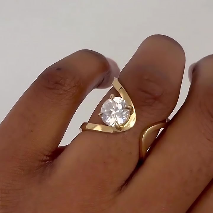 2ct Round Cut White Sapphire Engagement Ring