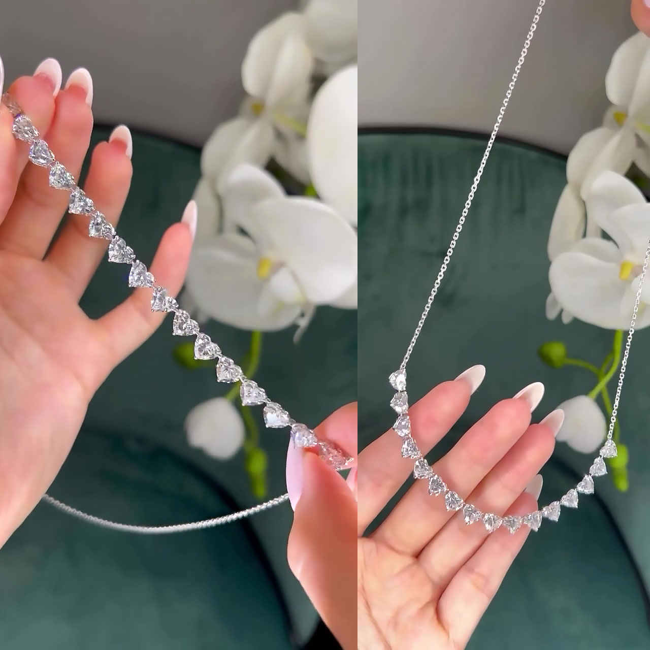 Heart Cut White Sapphire Necklace