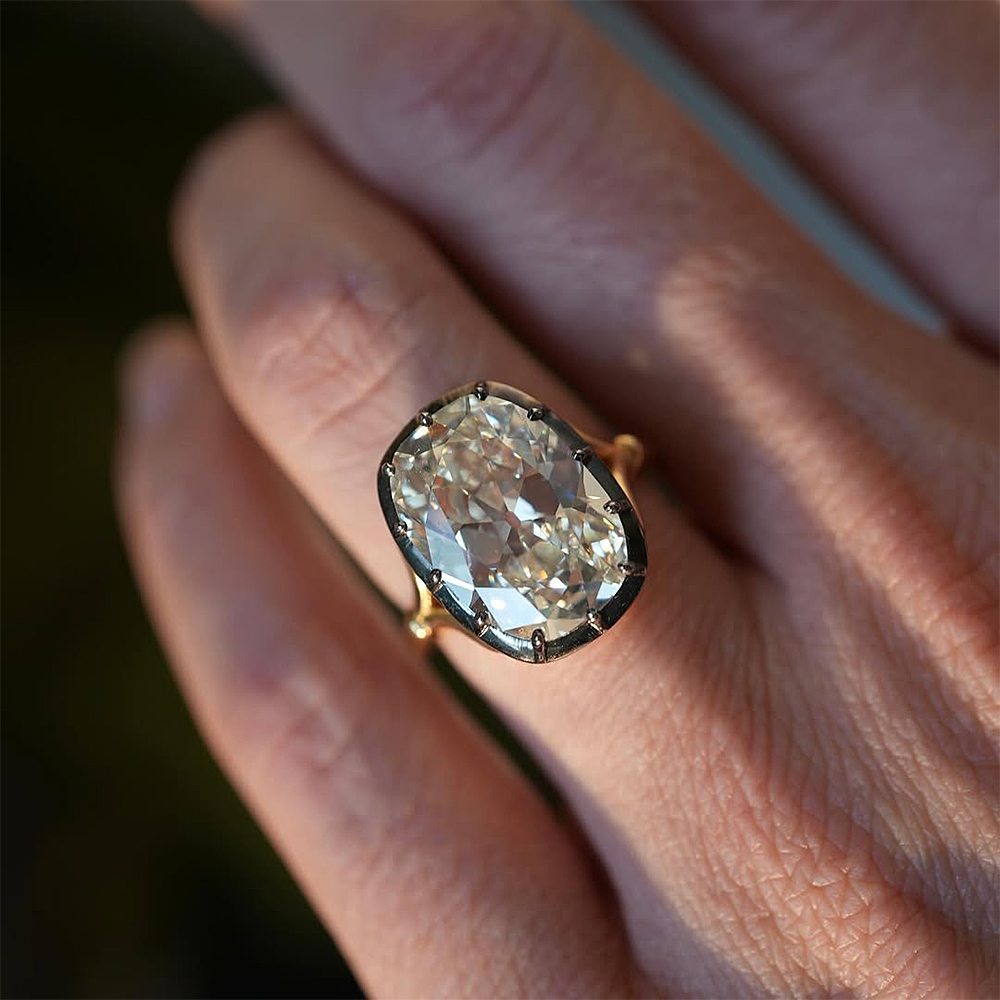 3ct Cushion Cut Yellow Sapphire Engagement Ring