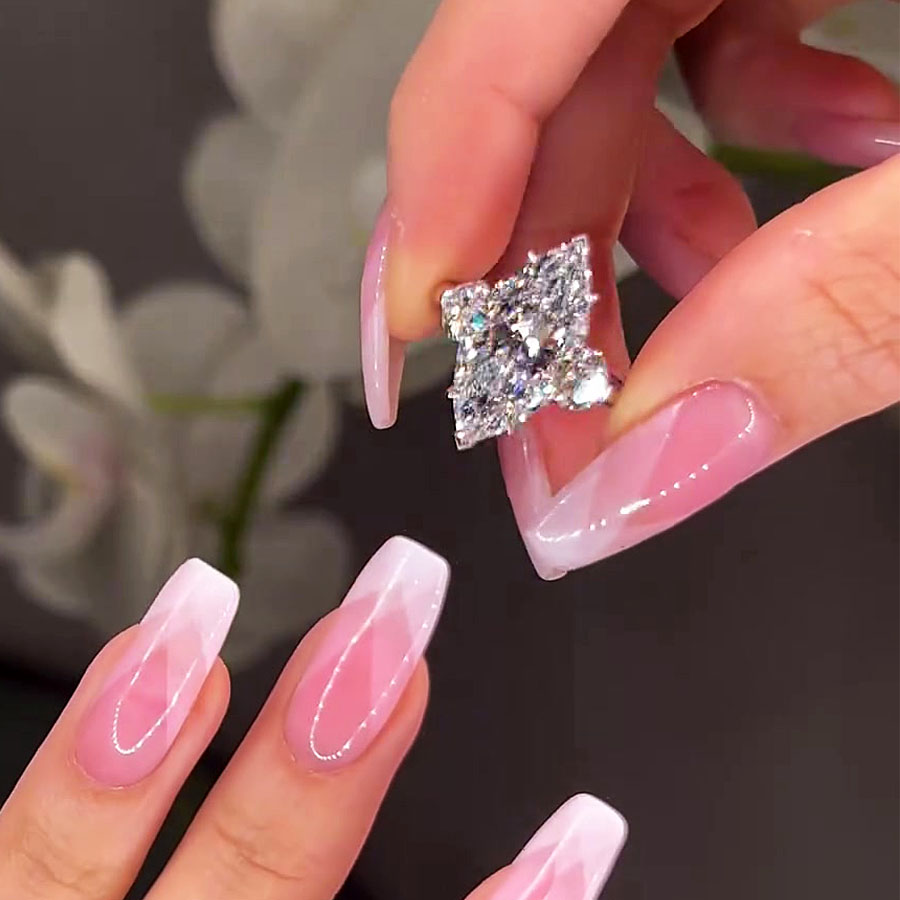 5ct Marquise Cut White Sapphire Engagement Ring