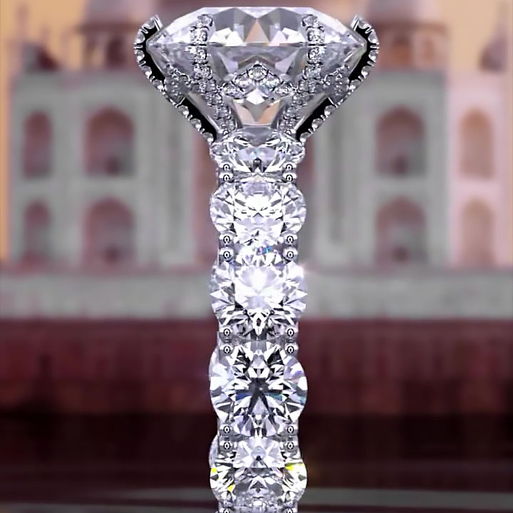 5ct Round Cut White Sapphire Engagement Ring