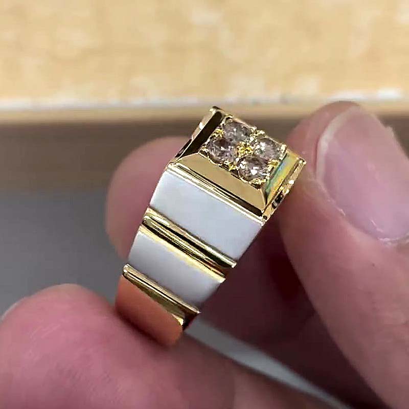 2ct Round Cut White Sapphire Men's Eternity Ring