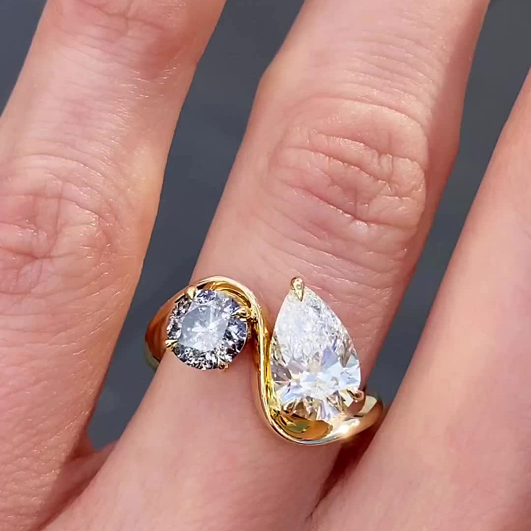 1.5ct Pear Cut White Sapphire Engagement Ring