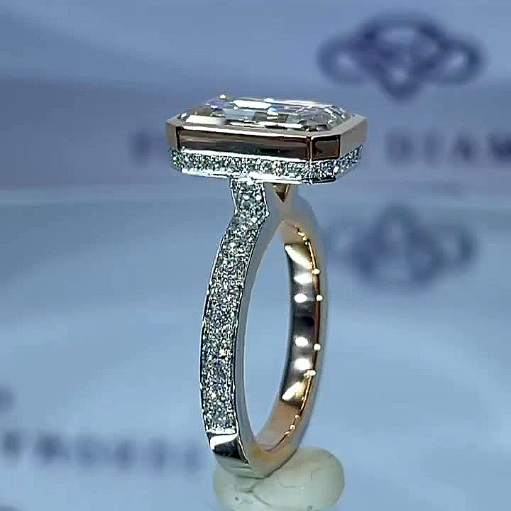 7ct Emerald Cut White Sapphire Engagement Ring